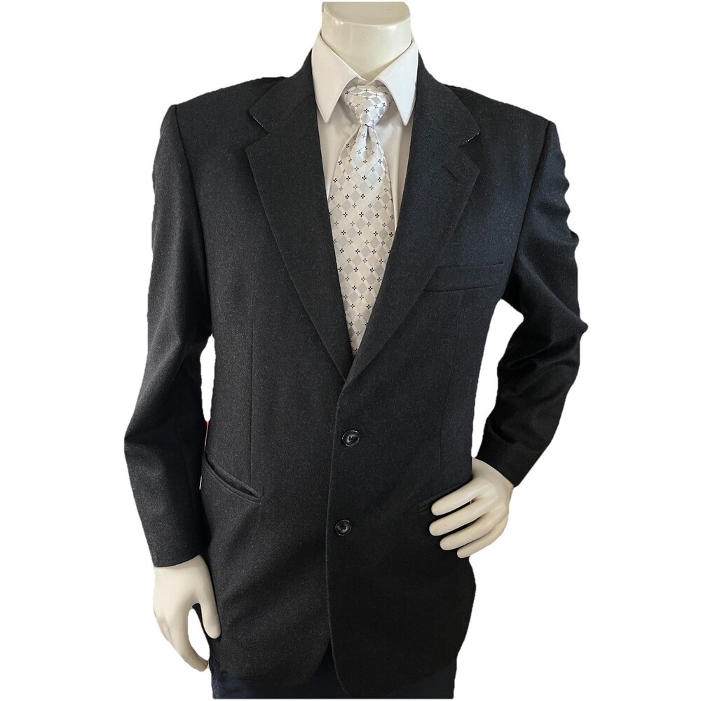 Sisley Relaxed Elegance Men M (40) Blazer Wool Charcoal Suit jacket